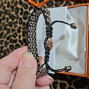 Nagucci woven and metal bracelet